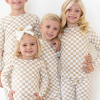 TAN + WHITE CHECKER | LONG SLEEVE