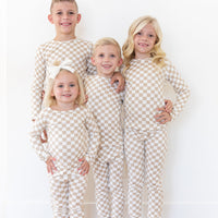 TAN + WHITE CHECKER | LONG SLEEVE