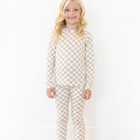 TAN + WHITE CHECKER | LONG SLEEVE