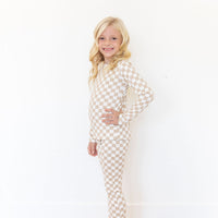 TAN + WHITE CHECKER | LONG SLEEVE