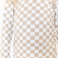 TAN + WHITE CHECKER | LONG SLEEVE