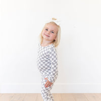 LIGHT GREY + WHITE CHECKER | LONG SLEEVE