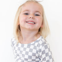 LIGHT GREY + WHITE CHECKER | LONG SLEEVE