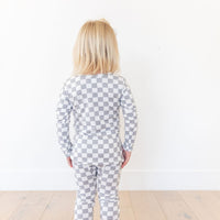 LIGHT GREY + WHITE CHECKER | LONG SLEEVE