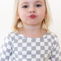 LIGHT GREY + WHITE CHECKER | LONG SLEEVE