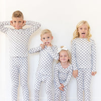 LIGHT GREY + WHITE CHECKER | LONG SLEEVE