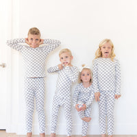 LIGHT GREY + WHITE CHECKER | LONG SLEEVE