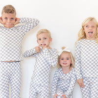 LIGHT GREY + WHITE CHECKER | LONG SLEEVE