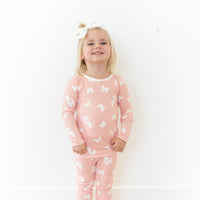 PINK + WHITE RIBBED BUTTERFLY | LONG SLEEVE