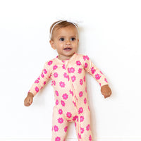 PINK DAISY | FOOTIE ONE PIECE