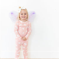 PINK + WHITE RIBBED BUTTERFLY | LONG SLEEVE