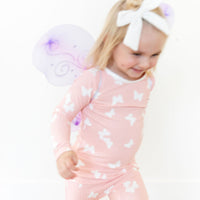 PINK + WHITE RIBBED BUTTERFLY | LONG SLEEVE