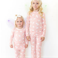 PINK + WHITE RIBBED BUTTERFLY | LONG SLEEVE