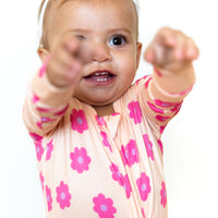 PINK DAISY | FOOTIE ONE PIECE