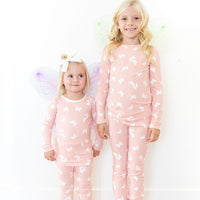 PINK + WHITE RIBBED BUTTERFLY | LONG SLEEVE