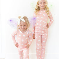 PINK + WHITE RIBBED BUTTERFLY | LONG SLEEVE