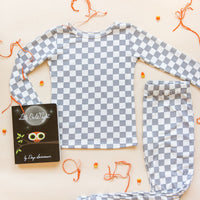 LIGHT GREY + WHITE CHECKER | LONG SLEEVE