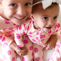 PINK DAISY | FOOTIE ONE PIECE