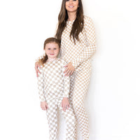 TAN + WHITE CHECKER (BIG CHECK) | LONG SLEEVE