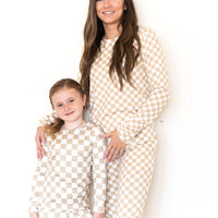 TAN + WHITE CHECKER (BIG CHECK) | LONG SLEEVE