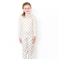 TAN + WHITE CHECKER (BIG CHECK) | LONG SLEEVE