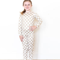 TAN + WHITE CHECKER (BIG CHECK) | LONG SLEEVE