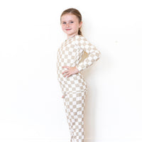 TAN + WHITE CHECKER (BIG CHECK) | LONG SLEEVE