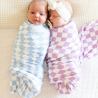 LIGHT PURPLE + WHITE CHECKER | SWADDLE
