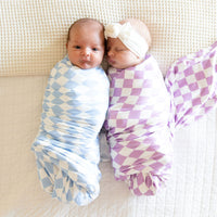 LIGHT PURPLE + WHITE CHECKER | SWADDLE