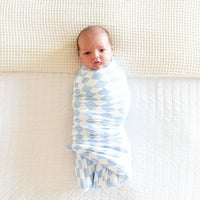 LIGHT BLUE + WHITE CHECKER | SWADDLE