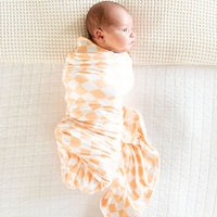 BRIGHT ORANGE + WHITE CHECKER | SWADDLE