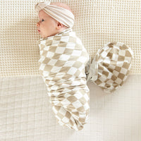 TAN + WHITE CHECKER | SWADDLE