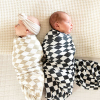 TAN + WHITE CHECKER | SWADDLE