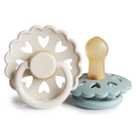 FRIGG ANDERSEN FAIRYTALE NATURAL RUBBER PACIFIER | CREAM/STONE BLUE | 2 PACK