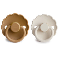 FRIGG DAISY NATURAL RUBBER PACIFIER | CAPPUCCINO/CREAM | 2 PACK