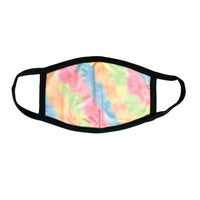 BRIGHT PINK + GREEN + ORANGE + BLUE TIE DYE | ADULT FACE MASK