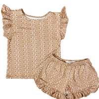 TAUPE DAISY SHORT SET