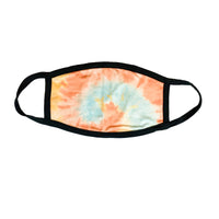 ORANGE + LIGHT TEAL + YELLOW TIE DYE | ADULT FACE MASK