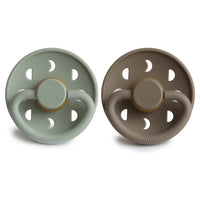 FRIGG MOON NATURAL RUBBER PACIFIER | SAGE/PORTOBELLO | 2 PACK