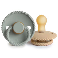 FRIGG ROPE NATURAL RUBBER PACIFIER | SAGE/CROISSANT | 2 PACK