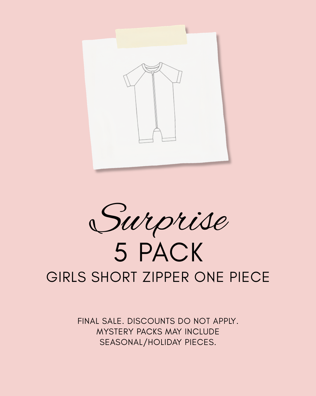 SURPRISE BUNDLE - GIRLS SHORT ZIPPER 5 PACK
