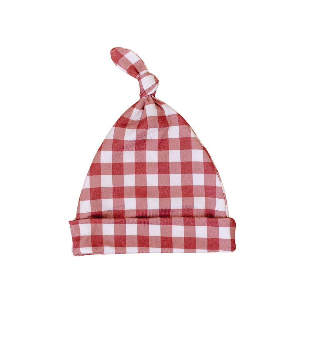BURGUNDY GINGHAM | BEANIE