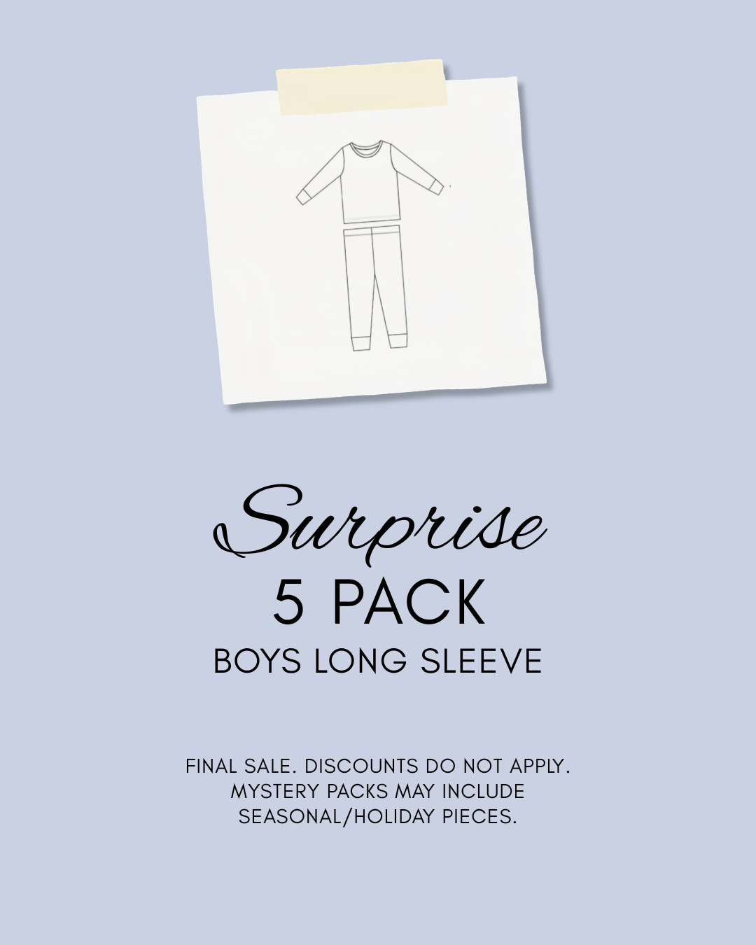 SURPRISE BUNDLE - BOYS LONG SLEEVE PAJAMA 5 PACK