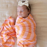 PINK + ORANGE STRIPE | SWADDLE