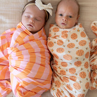PINK + ORANGE STRIPE | SWADDLE