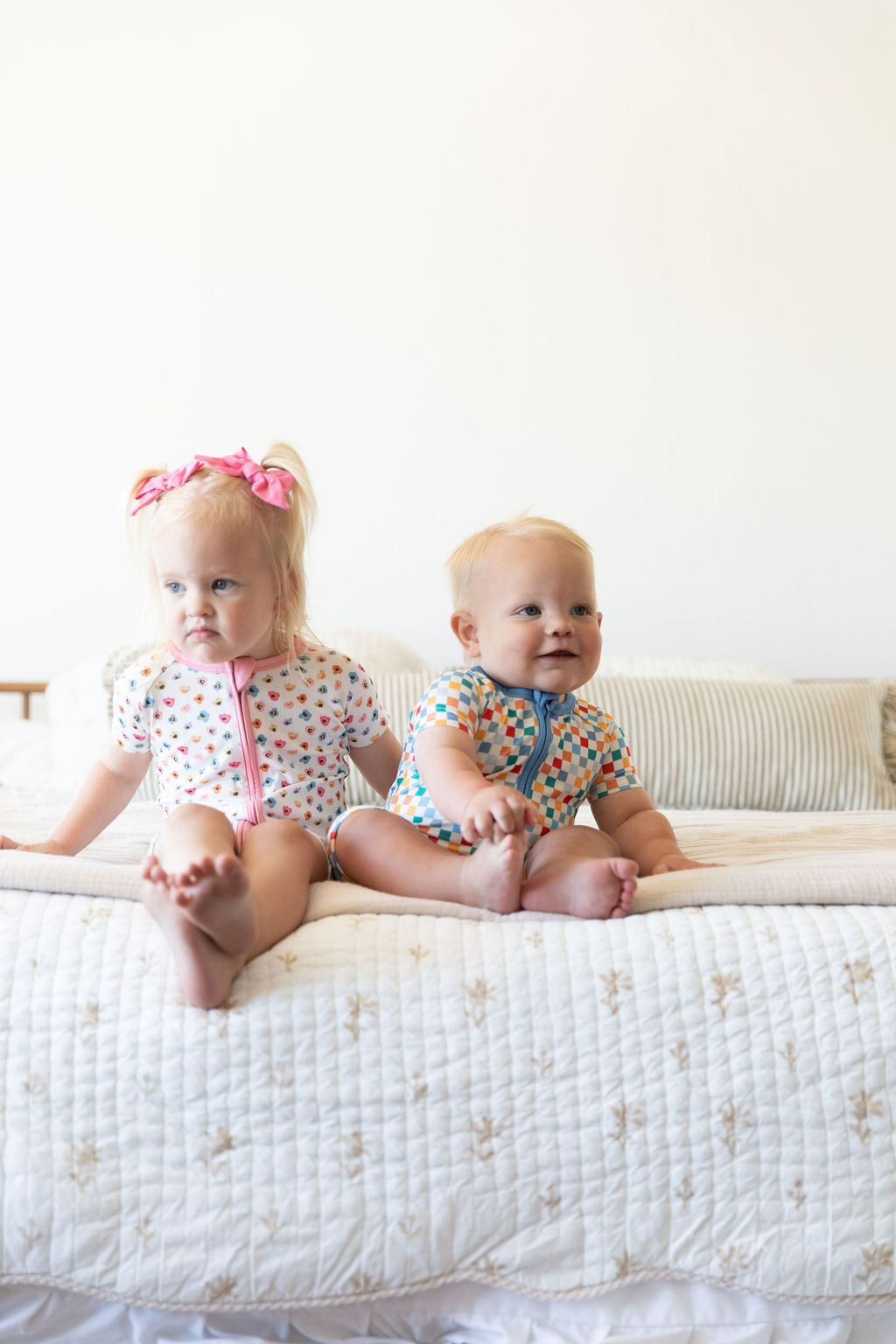 RAINBOW MINI CHECKER | SHORT ZIPPER ONE PIECE