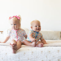 RAINBOW MINI CHECKER | SHORT ZIPPER ONE PIECE
