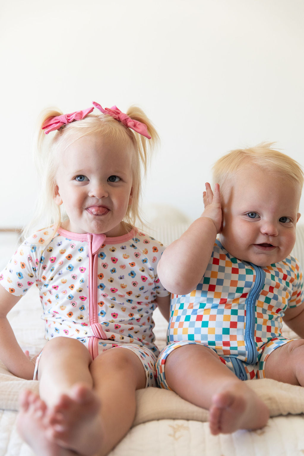 RAINBOW FLORAL | SHORT ZIPPER ONE PIECE