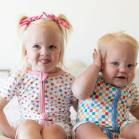 RAINBOW FLORAL | SHORT ZIPPER ONE PIECE