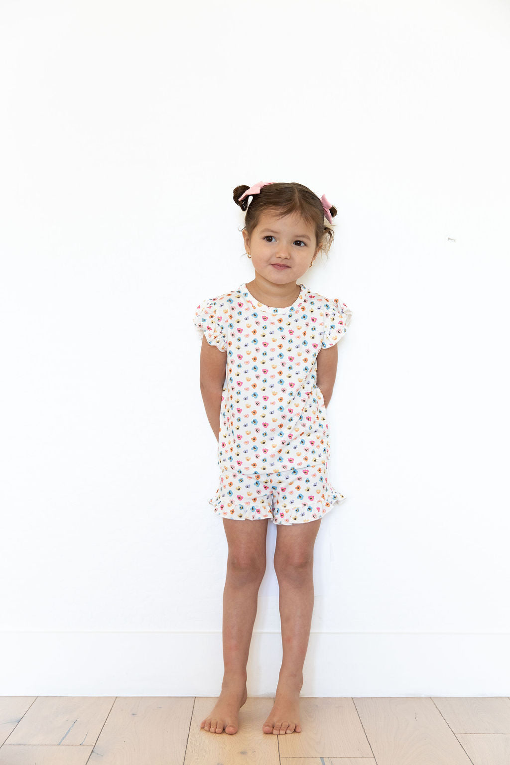 RAINBOW FLORAL | RUFFLE SHORT SET